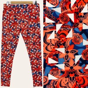 LuLaRoe Abstract Geometric Floral Comfy High Rise Casual Lounge Pants Leggings